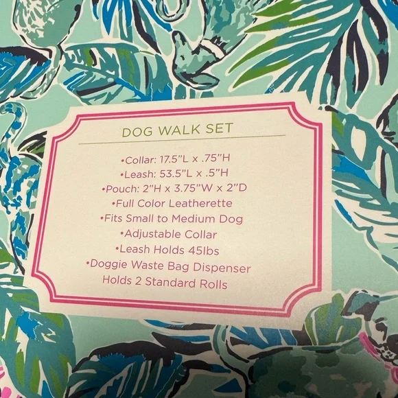 Lily Pulitzer Floral Dog Leash and Collar Set with Pouch - Picture 6 of 7